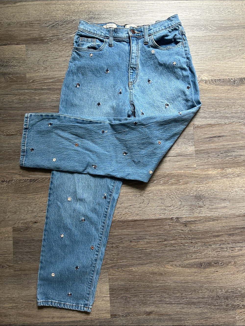 Embellished High-Rise Blue Denim Jeans - Women's